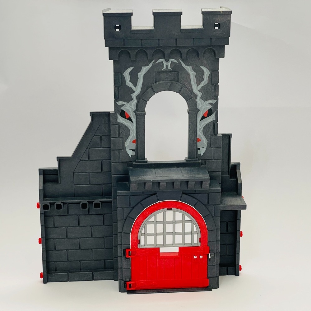 Playmobil Castle Wall Door Dark Gray Red Replacement Add-on Part Piece